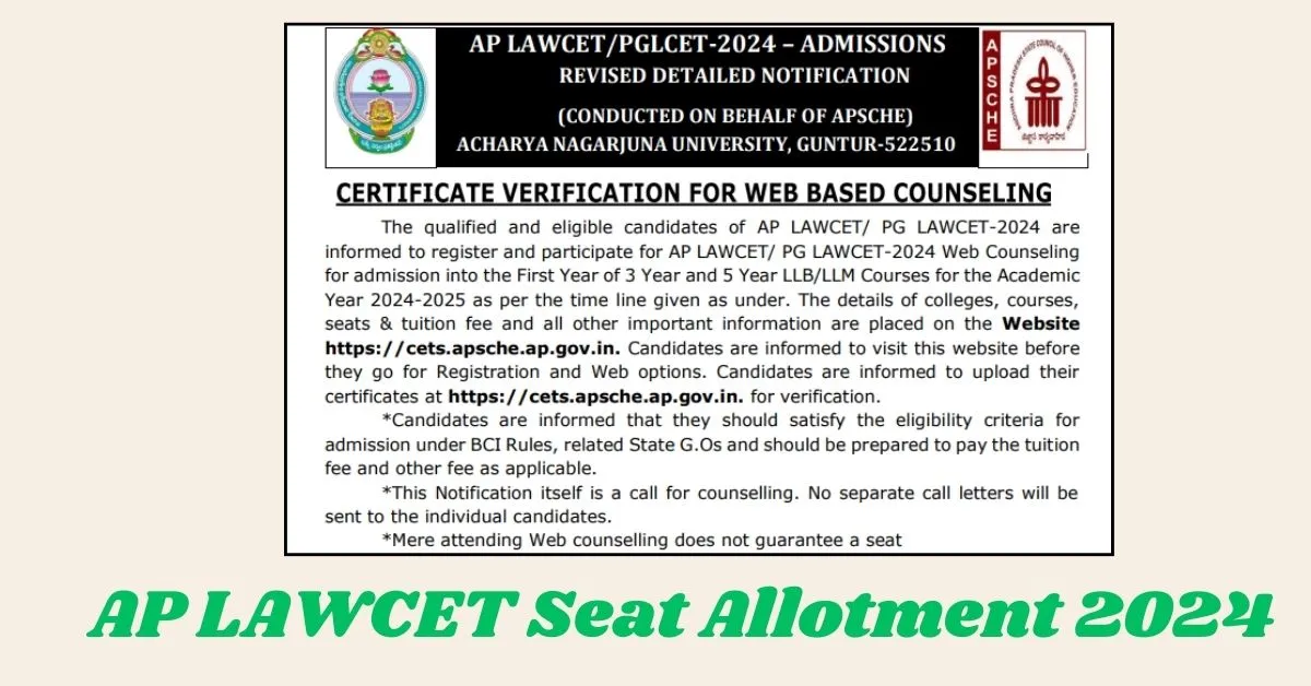 AP LAWCET Seat Allotment 2024